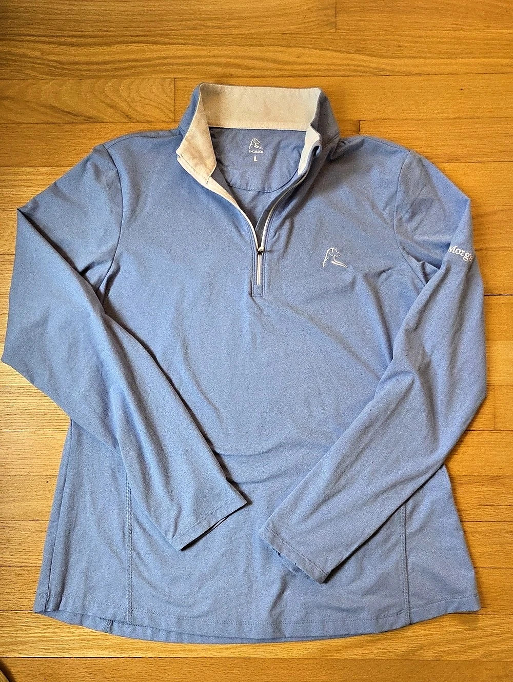 NWOT Rhoback Light Blue Performance 1/4 Zip Pullover - Size L - JP Morgan